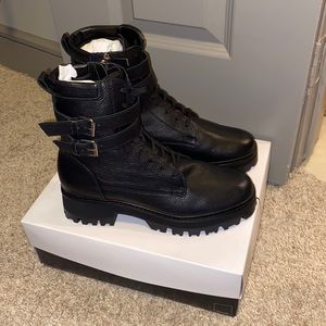 NEW - Dolce Vita Paline Black Combat Boots- Womens 9.5